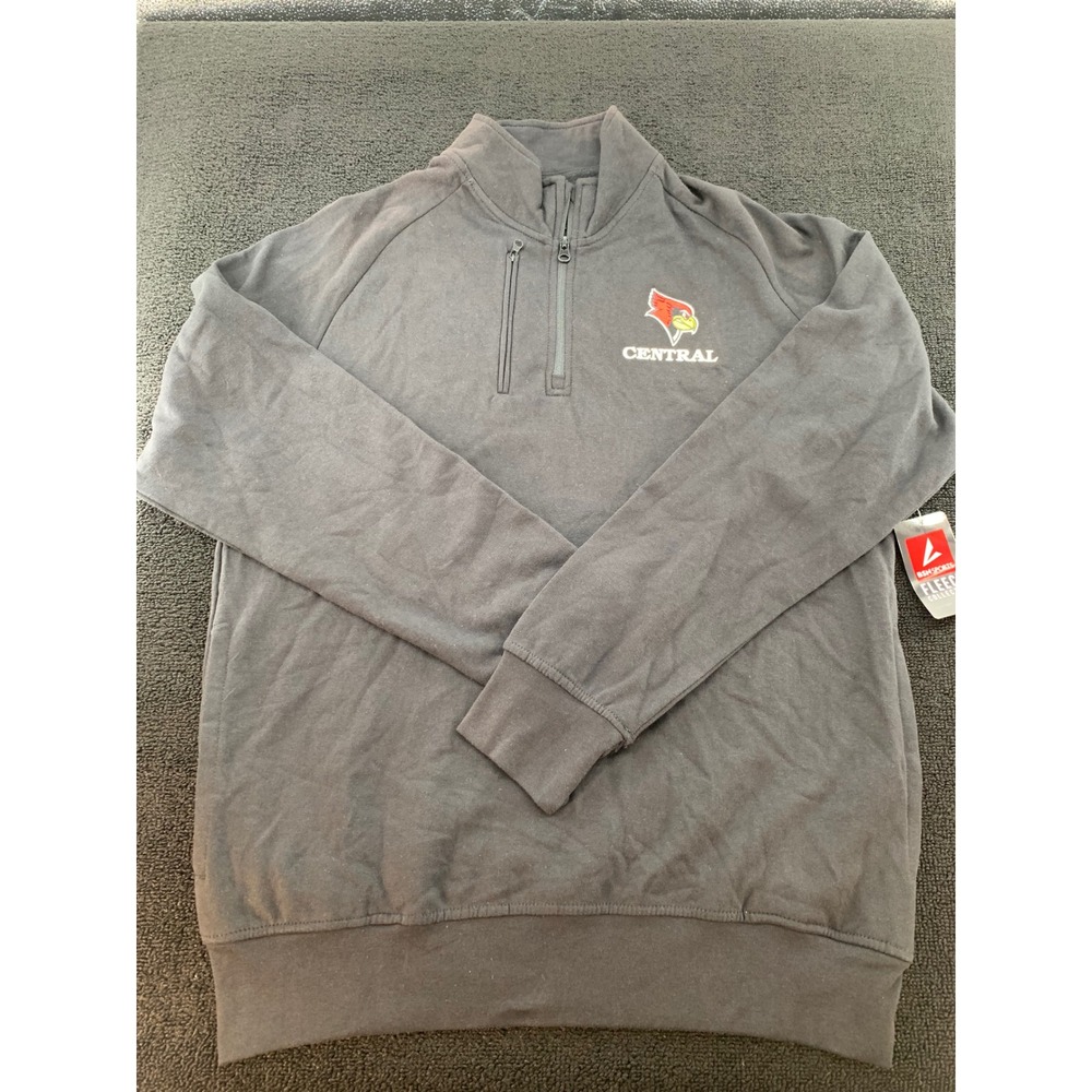Central Cardinals Quarter Zip Pullover Sweatshirt Mens‎ L Black BSN Sports